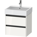 Duravit Ketho.2 Wastafelonderbouwkast - met 2 laden - 58.4x46x54.9cm - met grepen antraciet - hoogglans wit SW772943