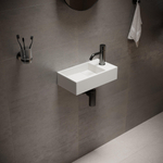 Ideavit Solidcube Fontein 40x22x10cm rechthoek 1 kraangat 1 wasbak Solid surface wit SW85923