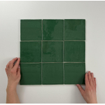 Terravito Viondo carreau mural - 13x13cm - 10mm - Carré - Vert ancien Brillant SW542658