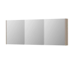 INK SPK1 Armoire de toilette avec miroir - 160x14x60cm - 3 portes - miroir double face - interrupteur et prise de courant - MFC Chêne ivoire SW798146
