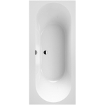 Villeroy & Boch Oberon 2.0 kunststof duobad quaryl rechthoekig - 180x80x47cm - inclusief poten en afvoer /overloopcombinatie - Stone White (mat wit) SW454171