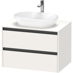 Duravit ketho 2 meuble sous lavabo avec plaque console et 2 tiroirs 80x55x56.8cm avec poignées blanc anthracite super mat SW772245