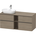 Duravit D-Neo wastafelonderkast 140x66.4x55cm 4 lades Eiken (terra) Mat SW641306