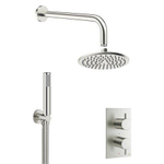 Crosswater MPRO Set de douche à encastrer 2 voies douche pluie 20cm avec robinet encastrable, bras mural et douchette chrome SW487238