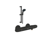 Grohe Grohtherm 1000 Douchemengkraan - thermostatisch - glijstangset - 2 straalsoorten - ronde handdouche - matte black SW1204262