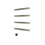 Hotbath &MORE Handdoekradiator - 50x76cm - vierkant - 4 stangen - horizontaal - met schakelaar - geborsteld nikkel (RVS) SW1245743