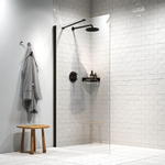 Sealskin Hooked Paroi de douche type A3 90x200cm 6mm verre de sécurité transparent avec revêtement anticalcaire Noir mat SW799442