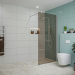Fortifura Galeria Douche à l'italienne - 100x200cm - verre fumé - Blanc mat SW876891