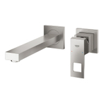 GROHE Eurocube Pièce d'habillage pour robinet mural encastré 2 trous taille m avec bec 23cm supersteel SW444355