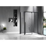 Saniclass Neptune Zijwand - 80x200cm - helder 8mm glas - zwart mat SW491393