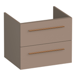 BRAUER Trust meuble sous-lavabo 60 sans poignées en saillie 2 tiroirs à fermeture en douceur et 1 découpe pour siphon - moka mat SW1204002