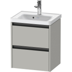 Duravit Ketho.2 Wastafelonderbouwkast - met 2 laden - 48.4x37.5x54.9cm - met grepen antraciet - betongrijs mat SW772185