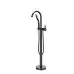 IVY Pact Robinet de baignoire sur pied - bec rotatif - 150cm - flexible de douche - douchette 3 jets - Noir Chrome PVD SW1031226