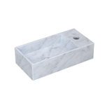 INK Versus Fontein - 36x18x9cm - wasbak links - 1 kraangat - marmer mat wit SW692964