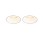 QAZQA Dept Spot encastrable - lot de 2 - 8.8x8.8x9.2cm - à intensité réglable - IP44 - Rond - Blanc SW1209702