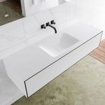 Mondiaz Lagom Meuble avec 1 tiroir 140x30x45cm vasque Cloud central sans trous de robinet Solid Surface Urban SW409204