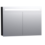 BRAUER Double Face Armoire de toilette 100x70cm éclairage LED 2 portes pivotantes Noir SW24966