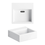 Clou Flush Lave-mains - 28x27x9cm - trou de robinet pré-percé - avec bonde de vidage - blanc mat SW9362