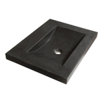 BRAUER Corestone lavabo pour meuble 60cm 1 lavabo sans trou pierre naturelle noir SW10772