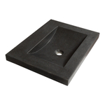 BRAUER Magma lavabo - 60x46x5cm - 1 bassin - 0 trous de robinet - pierre naturelle - basalte anthracite SW10772