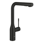 GROHE Essence New mitigeur cuisine - bec en L - douchette extractible - double jet - noir mat SW1477614