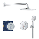 Grohe Grohtherm Smartcontrol comfort Douche pluie - rond - pour robinet encastrable thermostatique Smartbox - avec pomme de douche 30x15cm - douchette - chrome SW962339