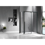 Saniclass Neptune Cabine de douche 120x90x200cm avec porte coulissante verre de sécurité 8mm anticalcaire Noir mat SW543457