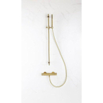 Fortifura Calvi douchekraan - met glijstangset - met staafhanddouche - metalen doucheslang - PVD - geborsteld messing (goud) SW811926