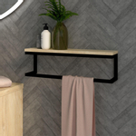 BRAUER handdoekbeugel 60x15x15 met Sahara planchet mat zwart SW419305