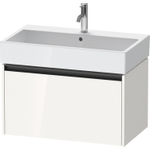 Duravit Ketho 2 wastafelonderbouwkast met 1 lade 78.4x46x44cm met greep antraciet hoogglans wit SW772929