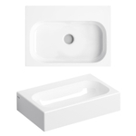 Clou Mini Match Me Lave-mains 45x32x10cm avec trou de robinet perçable marbre minéral Blanc SW385139