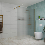 Fortifura Galeria Douche à l'italienne - 140x200cm - verre nervuré - Cuivre brossé SW877073