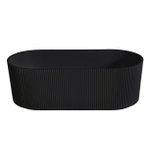 Zeza Nuo Baignoire îlot - 170x80x58cm - rainuré - avec évacuation - noir mat SW1408465