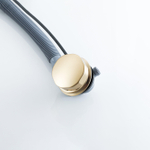 Fortifura Calvi Bonde de baignoire apparente - commande rotative et remplissage intégré - bonde allongée - finition laiton brossé SW1183693