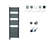 Sanicare Elektrische Design Radiator - 172 x 45 cm - 920 Watt - thermostaat chroom linksonder - mat zwart SW890915
