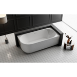 ZEZA Pure baignoire d'angle semi autoportante - droite - 170x80x58cm - acrylique - blanc brillant SW962849