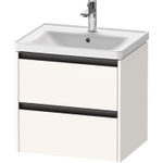 Duravit Ketho 2 Meuble sous-lavabo - 2 tiroirs - 58.4x45.5x54.9cm - poignées anthracite - blanc super mat SW772763