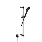 Hotbath COBBER Ensemble de douche glissière 90cm coude mural flexible de douche 150cm douchette à main Poli noir PVD SW1245493