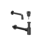 IVY Pact Fonteinset - wand model - inkortbaar - always open plug - Zwart chroom PVD SW1031691