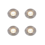 QAZQA Xena spot encastré - set de 4 - 8x8cm - IP44 - rond - acier SW1210683