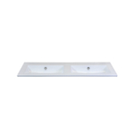 H&R Badmeubelen Gala Wastafel - 121x46x2cm - 2 wasbakken - 0 kraangaten - keramiek wit SW235655