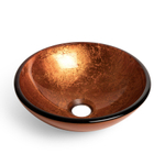 Saniclass Pesca Vasque à poser 30x10.5cm rond verre durci rouge marron SW213533
