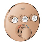 Grohe Grohtherm SmartControl Inbouwkraan - thermostatisch - met omstel voor 3 functies - rond - warm sunset (koper) SW354652