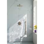 Fortifura Calvi Inbouw Regendoucheset - rond - thermostatisch - wandarm - 25cm - hoofddouche - staaf handdouche - PVD - geborsteld messing (goud) SW1189333