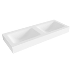 Mondiaz CLOUD Lavabo suspendu 120x46x12cm double Solid Surface Talc SW430432