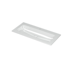Ink aspekt lavabo 100x1.5x45cm 1 trou pour robinet évier porcelaine blanc brillant SW439672