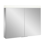 Crosswater Image armoire de toilette – 90,5 x 75 x 12 cm – LED en haut et en bas – avec prise, fermeture amortie (soft-close) – Argent SW876215