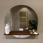 Mondiaz SPOT Miroir de salle de bain - rond 60cm - plan de miroir - couleur Rouille SW1235601