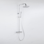 Fortifura Calvi Regendoucheset - thermostatisch - 25cm - hoofddouche - gladde slang - staaf handdouche - hoogglans chroom SW1204420