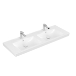 Villeroy & Boch Subway 2.0 dubbele wastafel - 1300x470mm CeramicPlus - 2 kraangaten - White Alpine (glans wit) 1024041